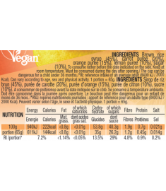 Nährwerttabelle Fruchtfleisch Orange Karotte Zitrone Mulebar